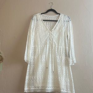 Adrianna Papell lace cream color dress, size 8P